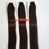 Top Qualidade 50g 20 pcs Cola Pele Trama Fita em Extensões de cabelo humano 18 20 22 24 polegadas # 2 / Darkest Marrom Cabelo Indiano Brasileiro