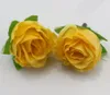 Gran venta ! 400 Uds. Cabeza de flor de rosa de té amarilla flores artificiales flor de boda 3cm