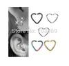 40 st mycket blandade 4 färger öronbroskörhängen genomträngande hjärtlärkringar Lip Hoop Nose Rings Body Jewelry245J