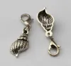 150 st antika silver conch flytande hummer clasps charm hängsmycken för smycken tillverkning armband halsband diy tillbehör 9 5x33mm218x