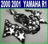 YAMAHA YZF R1 2000 2001 검정색 별 ABS 고급형 페어링 키트 YZF1000 00 01 BR65 용 페어링 맞춤 설정