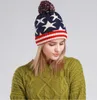 Berretto con bandiera americana alla moda USA Berretti e cappelli lavorati a maglia caldi invernali in lana per uomo e donna Berretti cool con teschio