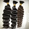 Grad 5A Virgin Brasilian Deep Wave Hair 100gset 3PCSlot Nej inslag Human Hair Bulk för flätning Obehandlade hårprodukter DHL 7889279