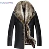 Wholesale- Mu Yuan Yang New Winter Faux Leather Coat For Male Casual Faux Leather Coat Overcoat XXXL XXXXL PU Jackets Leather Big Size