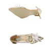 Chaussures de mariage Cendrillon Cristal Sandales Transparentes À Talons Hauts 8cm Argent / Or Chaussures De Bal Strass Été Chaussures De Mariée 2017
