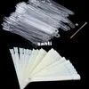 50 PCS False Nail Art Board Tip Stick Sticker Polish Foldable Display Beauty Practice Fan Clear White