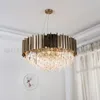 BE160 Nordico Moderno Creativo Ferro Oro Villa Lampadari di cristallo Lampada da soggiorno Luci Lussuose lampade a sospensione circolari / ellittiche Illuminazione