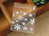 New 400pcs/lot Small Accessories Cellophane Favor Mini Bags, Self Seal Party Gift Packaging,white Snowflakes 10x10+3cm envelope