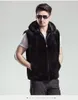 Fall-Mink Skin Fur Vest With Hoodie Mens Black Waistcoat Designer Sleeveless Jackets For Men High Quality  Vests Stylish