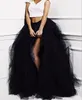 2016 Tutu Skirt Spring Long Dresses Evening Wear Tulle High Quality Ruffled Black Women Unique Elegant Formal Skirts