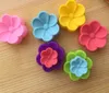 200PCS / parti 5cm Begonia blommor formade silikonformar DIY hand tvål mögel silikon kaka mögel fondant kaka dekorationsverktyg