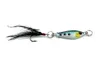 HENGJIA 50pcs / lot Kurşun yem metal Bait tüy kanca 6.4 g 4 renk olta 6g 8 cm renkli Balıkçılık lures Crappies