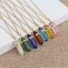 Necklace Women Men Jewellrey Stainless Steel Jewelry Natural Stone Pendants Statement Rose Quartz Healing Crystals Necklaces