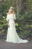 Vente chaude Pays Robes De Mariée Bohème Boho Robes De Mariée Hors De L'épaule Portrait Balayage Train Jardin Mariées Tenue De Cérémonie