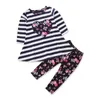 Nouvelle arrivée bébé vêtements ensemble nouveau-né bébé fille enfants vêtements à manches longues volants irréguliers robe hauts + pantalons à fleurs tenues 2 pièces ensemble vêtements