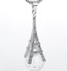 Fashion Tower Necklace Crystal Rhinestone Ball Pendant Long Chain Sweater Necklaces Women Jewelry