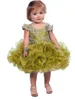 Küçük Kız Pageant Elbiseleri Bebek Kız Bebek Toddler Doğum Günü Pageant Elbise Kısa Uzunluk Çırpılmış Moda Balyosu Tutu Hy1199
