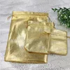 Gold Plated Gauze Satin Jewelry Bags Christmas Gift Pouches Bag 6x9cm 7X9cm 9x12cm 13x18cm New 4sizes Fashion