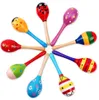 Färgglada Baby Toy Trä Maracas Egg Shakers Musical Toy Baby Rattle Early Educational Toy Hand Trainning Bästa Kid Leksaker Gratis Frakt