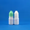 Flacons compte-gouttes en plastique 10 ML LDPE blanc opacité couleur Double preuve inviolable bouteilles sans danger pour les enfants 100 pièces