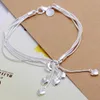 best gift 925 silver Tai Chi hanging heart bracelet chain DFMCH067, brand new sterling silver plated Chain link gemstone bracelets