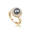 Korean style Fashion Pearl Rings Luxury Lady wedding dress accessories Jewelry Engagement Rings With Side Stones