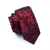 Conjunto de corbata rápida para hombre, pañuelo de seda de cachemira roja, gemelos, conjunto de corbata tejida Jacquard, trabajo de negocios, reunión Formal, ocio N03149119680