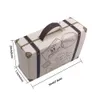 100 boîtes à dragées en forme de petite valise en papier kraft vintage avec étiquettes et ficelle en toile de jute lejen mariage, fête sur le
