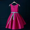 Hot Pink Flower Girl Dresses For Weddings Knee Length Cap Sleeve First Communion Dresses for Girls Thick Winter Autumn Dress 3-14 Age