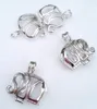 18kgp Elephant Cage Locket Floating Charms Can Open & Hold 6-8 MM Beads Wish Pendant Mounting For DIY Fashion Lovely Jewelry