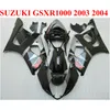 Части мотоциклов ABS для Suzuki GSXR 1000 K3 K4 2003 2004 Комплект обтекателя GSXR1000 03 04 Все глянцевые черные обтекатели набор BP46