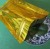 100pcs lot 12 20cm Cheap Whole Golden Zipper Lock metallic Aluminum Foil Zip lock Bags gold bags packaging pouch 175s