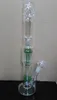2015 plus storlek glas bong med 12 armar däck recycler bikaka 19 tums grön klocka form Perc med 18,8 mm gemensam storlek