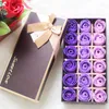 18 PCS Rose Savons Fleur Emballé De Mariage Fournitures Cadeaux Event Party Goods Favor savon De Toilette parfumé accessoires de bain SR005