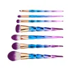 7pcs diamant makeup brush sätter ögonskugga foundation ansikte pulver kosmetika skönhet verktyg regnbåge sjöjungfru make up borstar kit