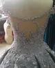 Dyrt 2017 Lyx Crystal Bröllopsklänningar Sexig Bling Beaded Lace Broderi Off Shoulder A Line Backless Bridal Gown Chapel Train en7104