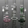 Glazen Hookah Bubbler Recycler Water Rookpijp Inline Percolator Pijpen Honingraat Schijf Schijf Bong met arm Tree Perc -vaas en 18 mm mannelijk gewricht