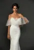 Sexy Open Back Mermaid Hippie Wedding Dresses with Spaghetti Straps Sheer Bolero Off the Shoulder Boho Wedding Gowns Beach Bridal 9371906