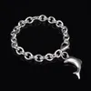 Free Shipping with tracking number Top Sale 925 Silver Bracelet Hanging Dolphins Bracelet Silver Jewelry 20Pcs/lot cheap 1812