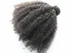 Brazylijski Kręcący Włosy Klips Weft w Ludzkich Rozszerzenia Nieprzetworzone Natural Black / Brown Color 9 SZTUK 1 zestaw Afro Kinky Curl