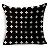 Pillow Cover Modern Soft Cotton Linen Fundas Para Cojines Vintage Cushion Cover Black White Stripe Geometry Pattern Pillow Case4899640