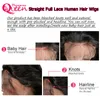 Brasiliansk djupvåg 100% mänsklig Virgin Hair Natural Svart Färg Full Lace Paryks Glödlösa För Black Women Lace Front Paryker med Baby Hair