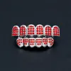 Boven- en ondertanden Mond Grillz Set 14k Vergulde CZ Bling Bling Tanden Fangs Grillz Caps Hip Hop Rapper Custom Fit,fabrikanten prijs