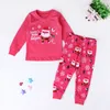 Natal Pijamas Crianças Outono Inverno Crianças Pijamas Roupas Crianças Infant Tops + Pants 2PCS Set equipamento de Papai Noel do bebê do Natal Outfit