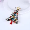 Fashion Trendy Hot Multicolour Rhinestone Enamel Delicacy Christmas Tree Brooch Pin Brooches Xmas Gifts Wholesale 12 Pcs