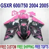 ABS full fairing kit for SUZUKI GSXR600 GSXR750 2004 2005 K4 GSX-R600/750 04 05 black red high grade fairings set R45J