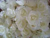 Cream Colour Rose Flower Heads 100pcs Diameter 7-8cm Artificial Silk Camellia Rose Peony Flower Head for Wedding Centerpieces Kissing Balla