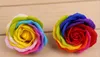 Rainbow 7 colorful Rose Soaps Flower Packed Wedding Supplies Gifts Event Party Goods Favor bathroom accessories soap flower artificial SR11