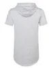 Magliette estive da uomo T-shirt con orlo curvo lungo T-shirt casual a maniche corte con design con cerniera e cappuccio per uomo