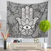 ethnique oeil dans la main tenture murale décoration boho style indien tissu tapisserie polyester serviette de plage tapis